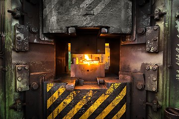 Image showing Hot iron in smeltery