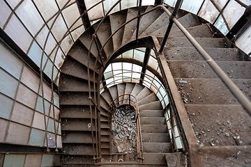 Image showing Industrial staircase going up