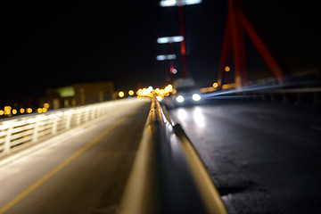 Image showing Empty bridge at night