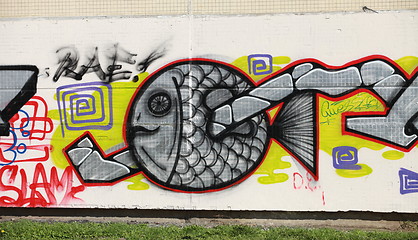 Image showing fish graffiti