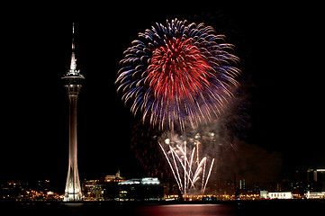 Image showing Celebration of New Year with fireworks