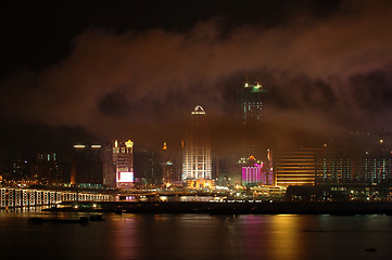 Image showing Modern buildings under mist