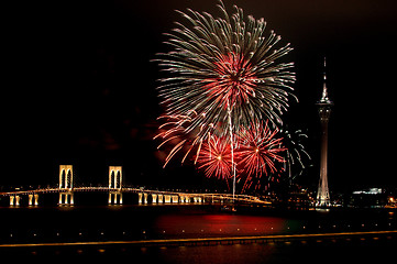 Image showing Celebration of New Year with fireworks