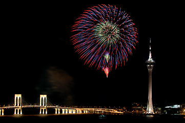 Image showing Celebration of New Year with fireworks