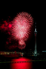 Image showing Celebration of New Year with fireworks