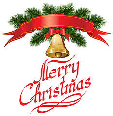 Image showing Christmas Bells with Christmas Tree