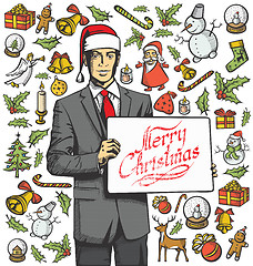 Image showing Christmas Card With Man