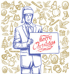 Image showing Christmas Card With Man