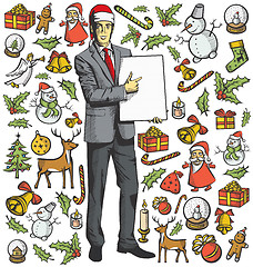 Image showing Christmas Card With Man