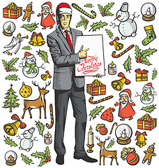 Image showing Christmas Card With Man