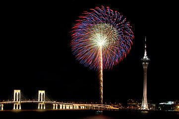Image showing Celebration of New Year with fireworks