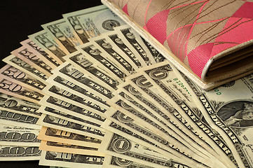 Image showing Dollars and purse