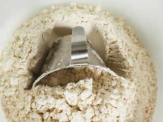 Image showing Measurement tool in a bowl of wheat flour