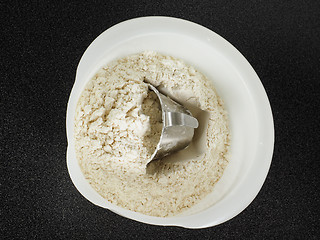 Image showing Measurement tool in a bowl of wheat flour