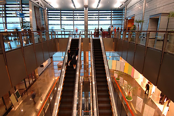 Image showing The escalators in entertainment center
