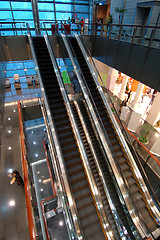 Image showing The escalators in entertainment center