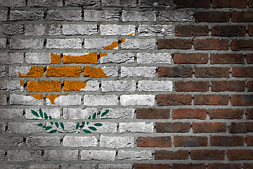 Image showing Brick wall texture with flag