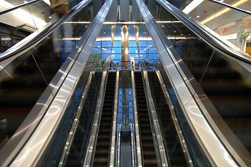 Image showing Escalators in airport