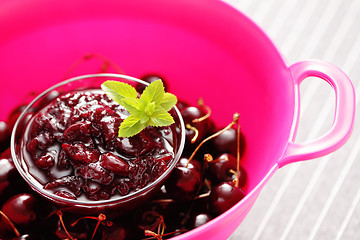 Image showing cherry jam