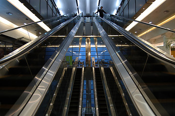 Image showing Escalators in airport