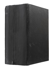 Image showing The thick old torn black book