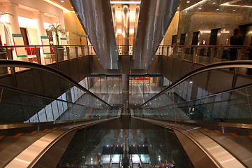 Image showing Escalators in airport