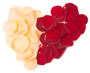 Image showing rose petal heart