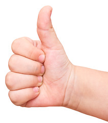 Image showing baby thumbs up