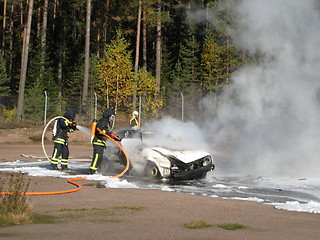 Image showing Fire Departement exercise