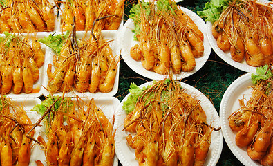 Image showing grilled shrimps