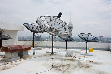 Image showing satellites dishes