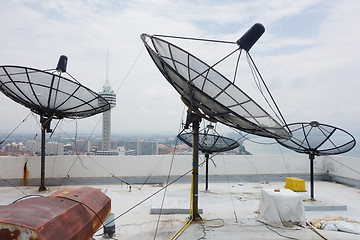 Image showing satellite dishes