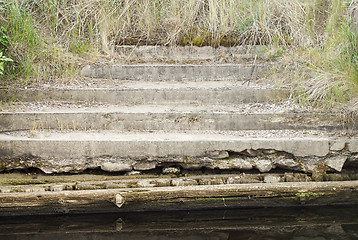 Image showing old steps leading down into sea