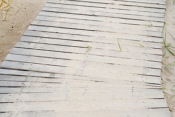 Image showing Wooden plank path