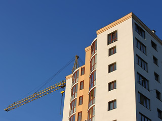 Image showing Top part of the modern residential building construction