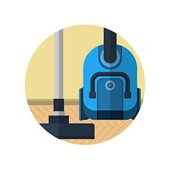 Image showing Flat vector icon for vacuum cleaner in room