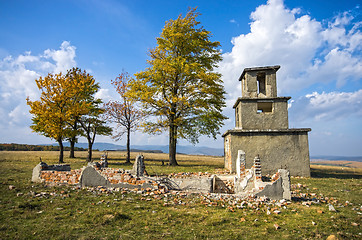 Image showing Old construction ruin in autumn