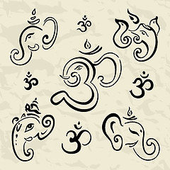 Image showing Ganesha Hand drawn illustration.