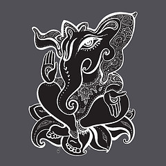 Image showing Ganesha Hand drawn illustration.