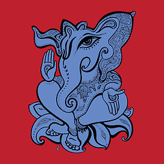 Image showing Ganesha Hand drawn illustration.