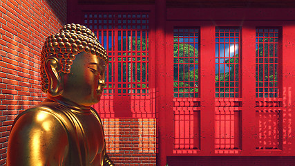 Image showing Buddha statue in temple