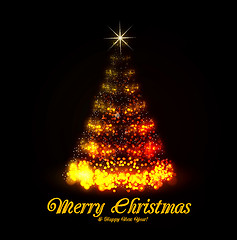 Image showing Christmas tree from light