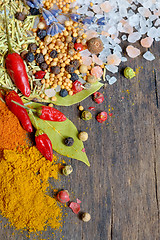 Image showing Colorful spices and herbs