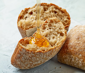 Image showing bread with honey