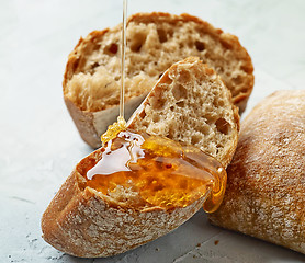 Image showing bread with honey