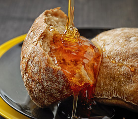 Image showing bread with honey