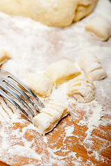 Image showing making fresh Italian potato gnocchi