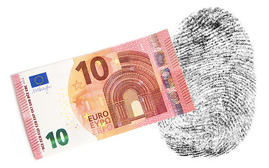 Image showing New ten Euro Note leaves no fingerprints
