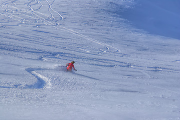 Image showing Female skier