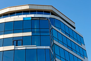 Image showing Top part of the modern office building construction